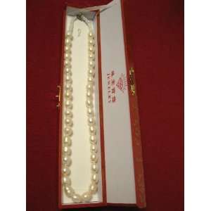  Freshwater Knotted Pearl Necklace, 19 Inches Length with 