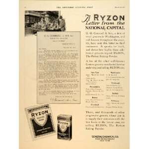   Baking Powder Ryzon G.G. Cornwell and Sons   Original Print Ad Home