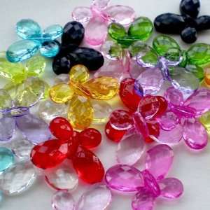   Crystal Faceted Butterfly Beads 25mm ~Jewelry Making~ Arts, Crafts