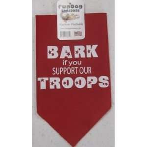  Bark if you Support our Troops Bandana, Red  1 size fits 