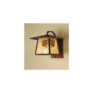  Crafts Country   12 Sq Stillwater Curved Arm Wall Sconce Pine Cone