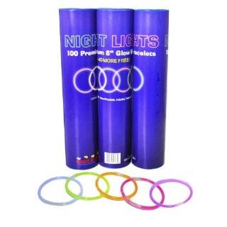 100 8 Night Lights Brand Premium Glow Stick Bracelets Plus 10 Free 