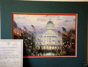 Flags Over the Capitol Thomas Kinkade Matted Print  