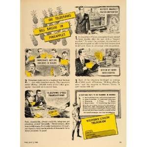  1948 Ad Western Union Telegram Cuban Pineapples Imports 