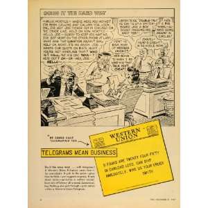  1949 Ad Western Union Telegram Cartoon Business Office 