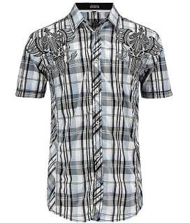 NWT Mens ROAR Brand Plaid REVEALED Button Front Shirt, L, XL, XXL 