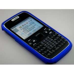 BLUE Hard Plastic Rubber Feel Dual Shield Case for Nokia E72 + Screen 