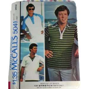  McCalls 5041 Sewing Pattern Mens Set of Shirt for Knits 