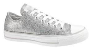 Converse CT SPARKLE OX Womens Shoes (NEW) SILVER CHUCKS  