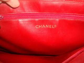 CHANEL RED VINTAGE LARGE CAVIAR EXECUTIVE BAG PURSE   AMAZING BEAUTY 