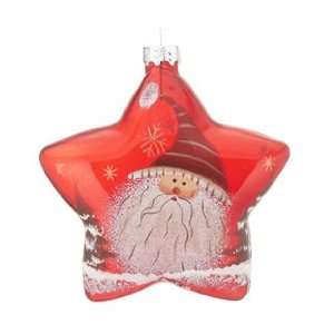  Personalized Red Glass Star Santa   Striped Hat Christmas 