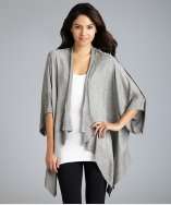 Cris ash cashmere blend exposed seam waterfall cardigan style 