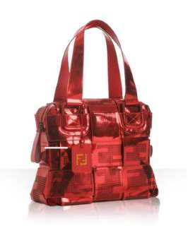 Fendi red patent leather large Xword tote  