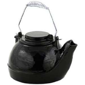    5 Quart Gloss Black Large Cast Iron Kettle: Kitchen & Dining