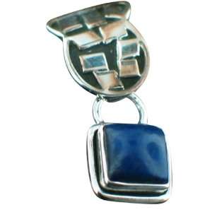  Sterling Silver Lapis Gemstone Pendant: Jewelry