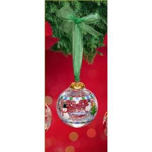  Glass Crackle Ornament, Christmas   Snowman: Everything 
