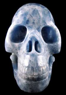 Life Size Blue Calcite Power Stone Carved Crystal Skull  