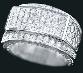   Silver Micro Pave Cubic Zirconia Bling Hip Hop Pinky Ring 8 13  