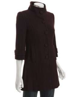 Tocca burgundy textured wool Pamela coat  