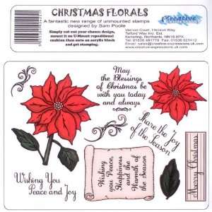   Mount Unmounted Rubber Stamp Sheet Christmas Florals: Toys & Games
