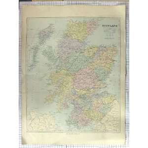  STANFORD ANTIQUE MAP c1870 SCOTLAND CAITHNESS SKYE: Home 