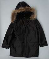 Marc Jacobs KIDS black zip front raccoon fur hooded coat style 