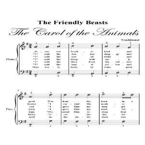  Friendly Beasts Carol of the Animals Easiest Piano Sheet 