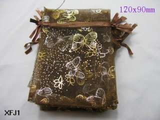   LARGE SIZE Butterfly Organza wedding favor gift pouch bags 3.5x5 XFJ
