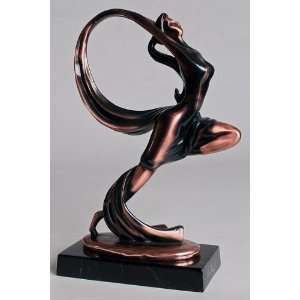   Colored Copper Color Dancing Woman Figurine Statue