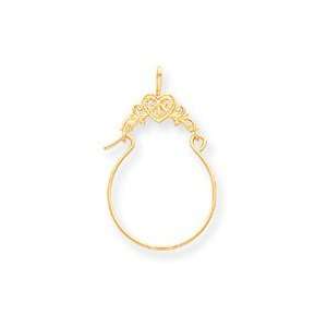   14k Yellow Gold Polished Filigree Heart Charm Holder: Jewelry
