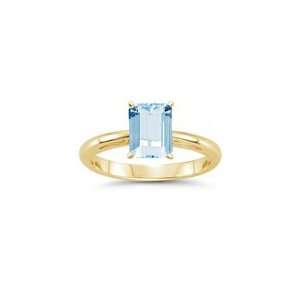 2.00 Cts Aquamarine Solitaire Ring in 14K Yellow Gold 10.0 