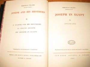vol. 2 Joseph in Egypt Thomas Mann 1938 book Nobel   