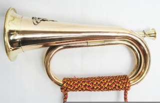 Brass and Copper Boy Scout / Military Bugle with Red Tassel  