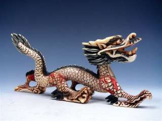   Ship From U.S* Solid Ox Bone Hand Carved Furious Walking Dragon  
