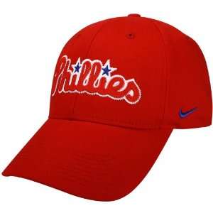   Phillies Red Tackle Twill Swoosh Flex Fit Hat