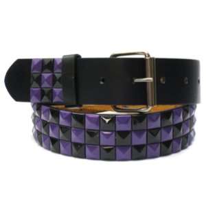   42in   44in Purple Black Checkered Studded Leather Belt Toys & Games