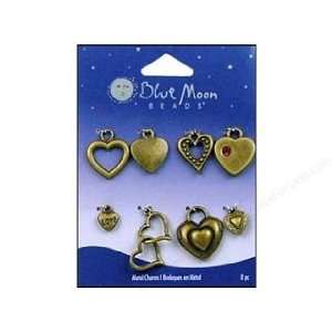    Blue Moon Charm, Heart, Oxidized Gold Arts, Crafts & Sewing