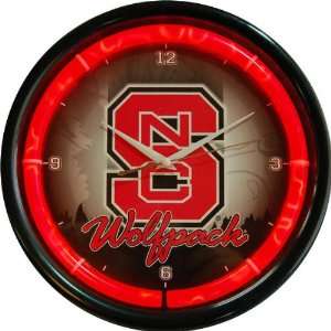  North Carolina State Wolfpack Plasma Neon Clock: Sports 