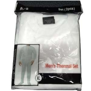 PJ Mens Thermal Top and Bottom Set   White 3X Case Pack 36:  