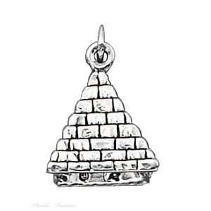  Sterling Silver 3D Egyptian Pyramid Charm Jewelry