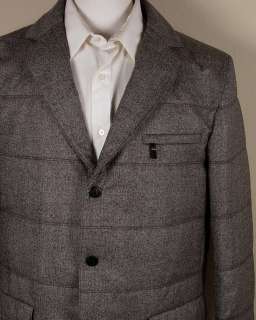 BRIONI JACKET $2995 GRAY 3 BTN STORM SYSTEM CASHMERE QUILTED COAT Lg 