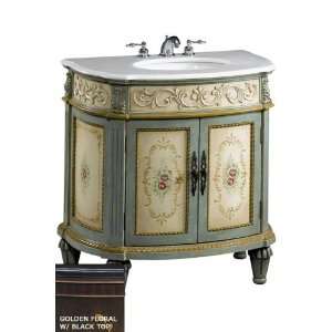  Amalia 37w Single Sink Cabinet With Black Granite Top 