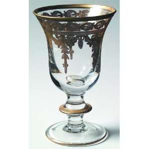  Arte Italica Vetro Gold Water Goblet, Crystal Tableware 