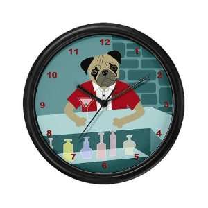  Pug Dog Martini Bar Pets Wall Clock by 