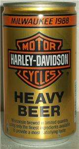 Harley Davidson Heavy Beer Milwaukee 1988 12oz Beercan  