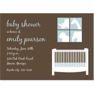    Modern Teal Nursery Baby Shower Invitations: Home & Kitchen