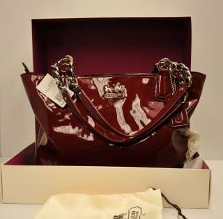 NEW IN COACH BOX 18770 CHELSEA PATENT LEATHER TOTE BAG WINE RED  