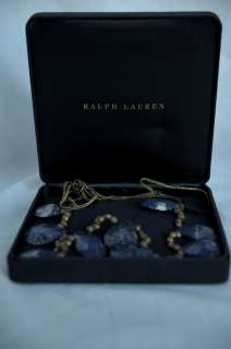 RALPH LAUREN Lapis Lazuli Stone Necklace Womens Jewelry NEW WITH BOX 