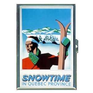  Quebec Canada Ski Retro Travel ID Holder, Cigarette Case 
