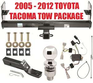 2005 2011 TOYOTA TACOMA ~ TRAILER HITCH + WIRING HARNESS + BALLMOUNT 